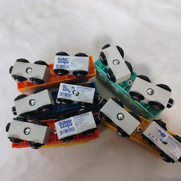 Gigglescape Magnetic Wooden Train Cars Engine Caboose Set Of 5 Target Toys A - Picture 5 of 5